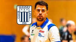 Facundo Morando y el escudo de Alianza Lima.