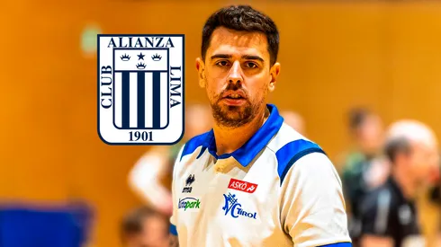 Facundo Morando y el escudo de Alianza Lima.