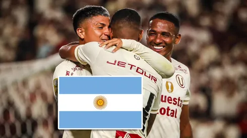 Jugadores de Universitario celebrando.