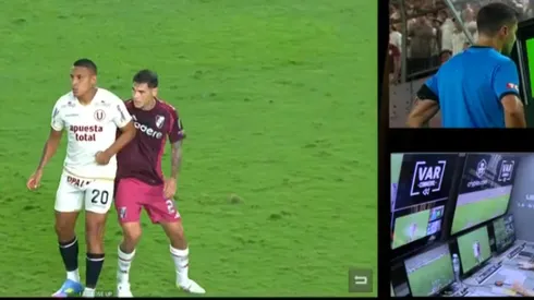 Valera le dio un codazo rápido a Martínez Quarta, pero el VAR no lo expulsó.