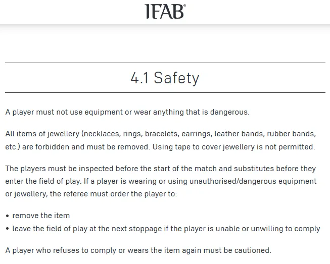 El reglamento de la IFAB con el uso del anillo (IFAB).