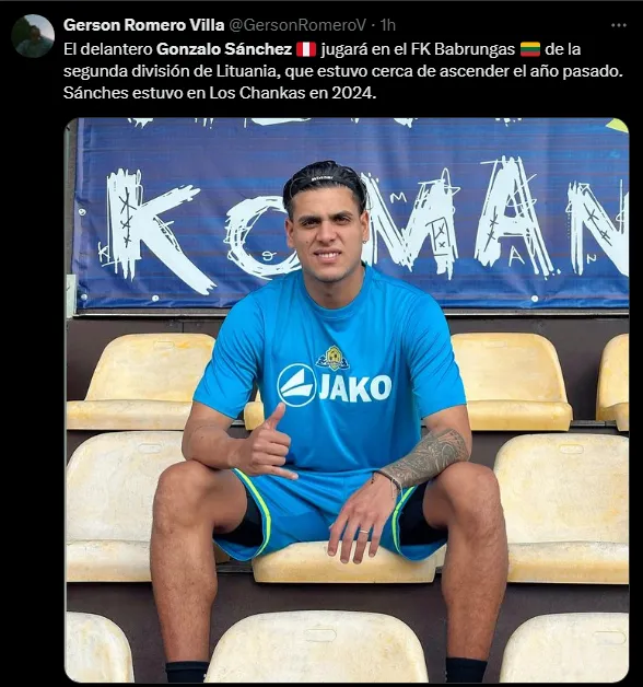Gonzalo Sánchez jugará en Lituania (Foto: X).