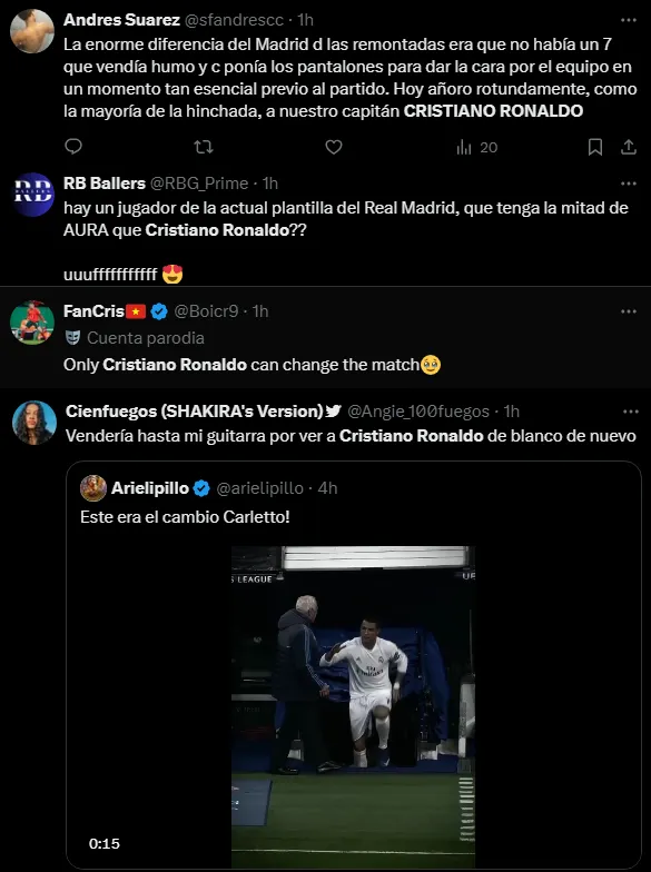 Hinchas del Real Madrid reclaman a Cristiano Ronaldo (Foto: X).