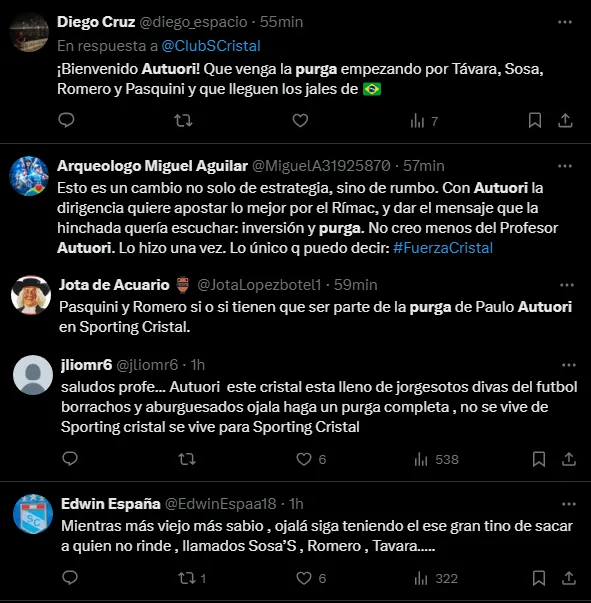 Hinchas piden purga en Sporting Cristal (Foto: X).