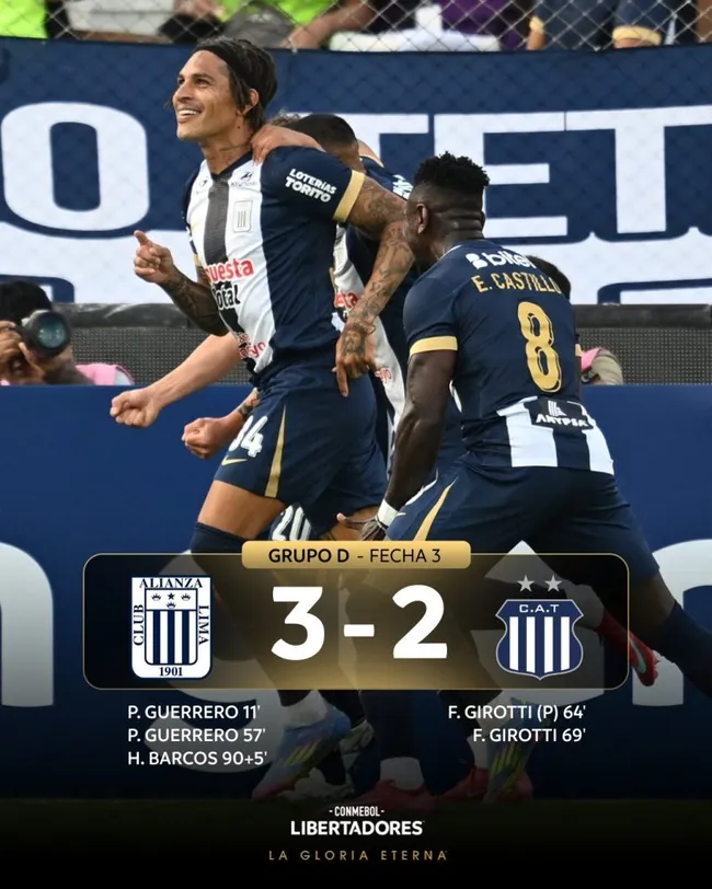 Alianza Lima venció a Talleres. (Foto: CONMEBOL Libertadores).