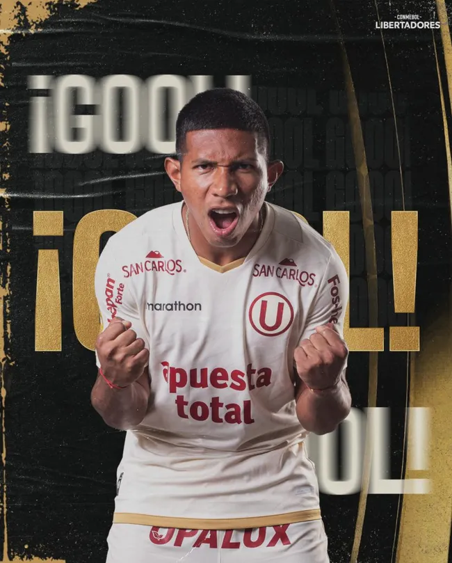 Edison Flores celebrando su gol. (Foto: Universitario).