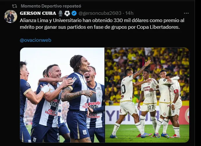 Alianza Lima y Universitario consiguieron sus primeros triunfos en la Copa Libertadores 2025.