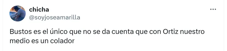 Críticas a Bustos por culpa de un jugador de Olimpia. (Foto: Captura de X)