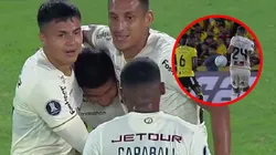 El gol de Edison Flores, muy cuestionado por la mano de Andy Polo.