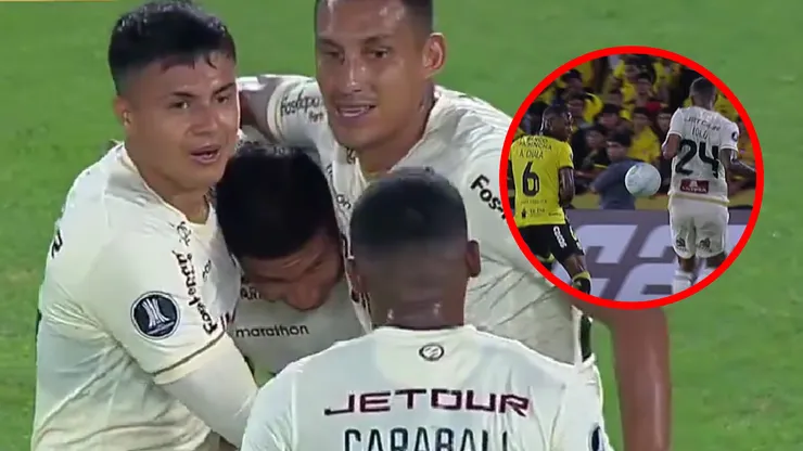 El gol de Edison Flores, muy cuestionado por la mano de Andy Polo.