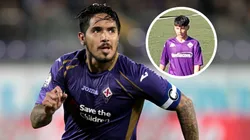 Juan Manuel Vargas, ex jugador de Fiorentina, y Thiago Larrea, el nuevo peruano de la 'Fiore'.