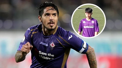Juan Manuel Vargas, ex jugador de Fiorentina, y Thiago Larrea, el nuevo peruano de la 'Fiore'.