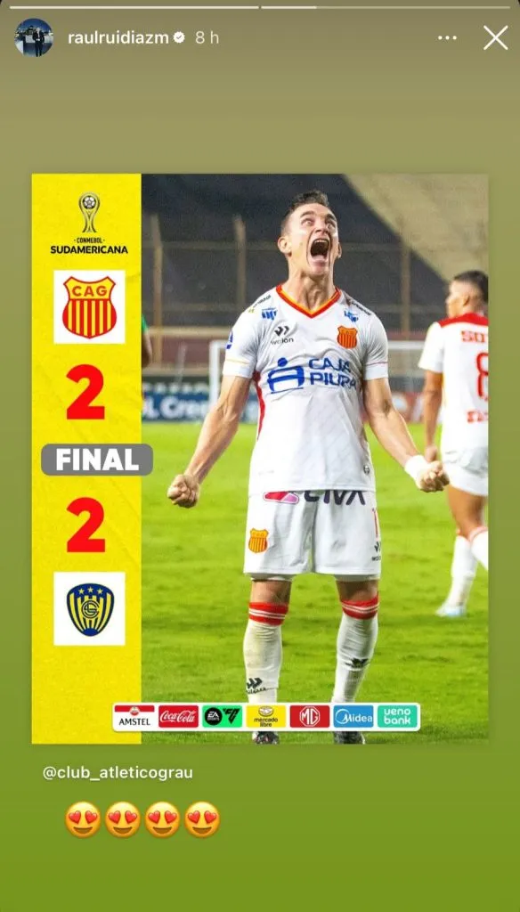 Raúl Ruidíaz a través de Instagram.