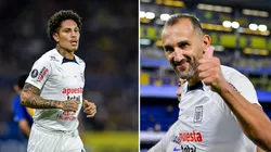 Paolo Guerrero y Hernán Barcos vistiendo la camiseta de Alianza Lima.