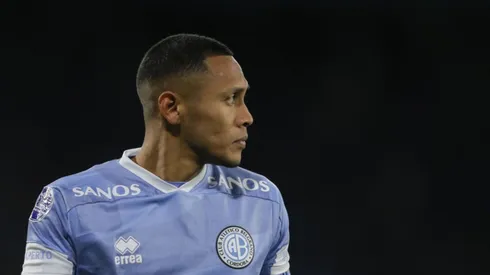 Bryan Reyna vistiendo la camiseta del Belgrano de Córdoba.