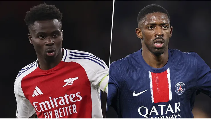 Bukayo Saka y Ousmane Dembélé. figuas del Arsenal y PSG respectivamente.