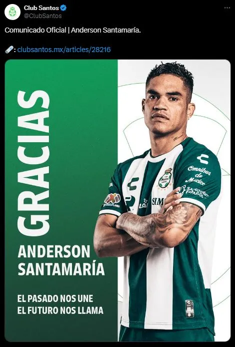 La despediad para Anderson Santamaría. (Foto: Santos Laguna),
