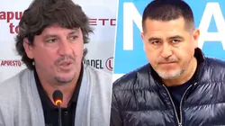 Jean Ferrari, administrador de Universitario, y Juan Román Riquelme, presidente de Boca.