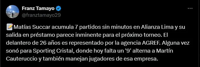 Fuente: @franztamayo29