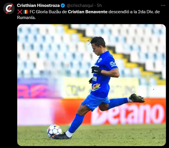 Cristian Benavente perdió la categoría (Foto: X).