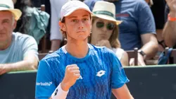 Ignacio Buse, con puño en alto en el Challenger de Aix-en-Provence.