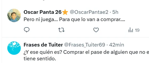 Hinchas de Alianza sobre el posible fichaje de Aguirre. (Foto: Captura X)