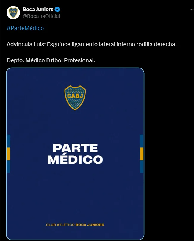 Comunicado oficial de Boca Juniors.