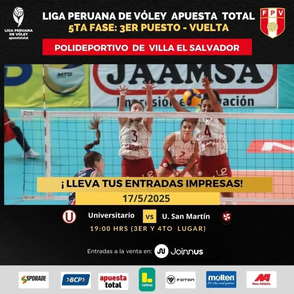 Así anunciaron el nuevo día y horario de Universitario y San Martín (FPV).