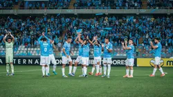 Jugadores de Sporting Cristal en el previa del duelo vs. Cerro Porteño.