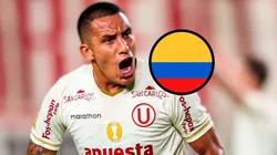 Alex Valera y la bandera de Colombia.
