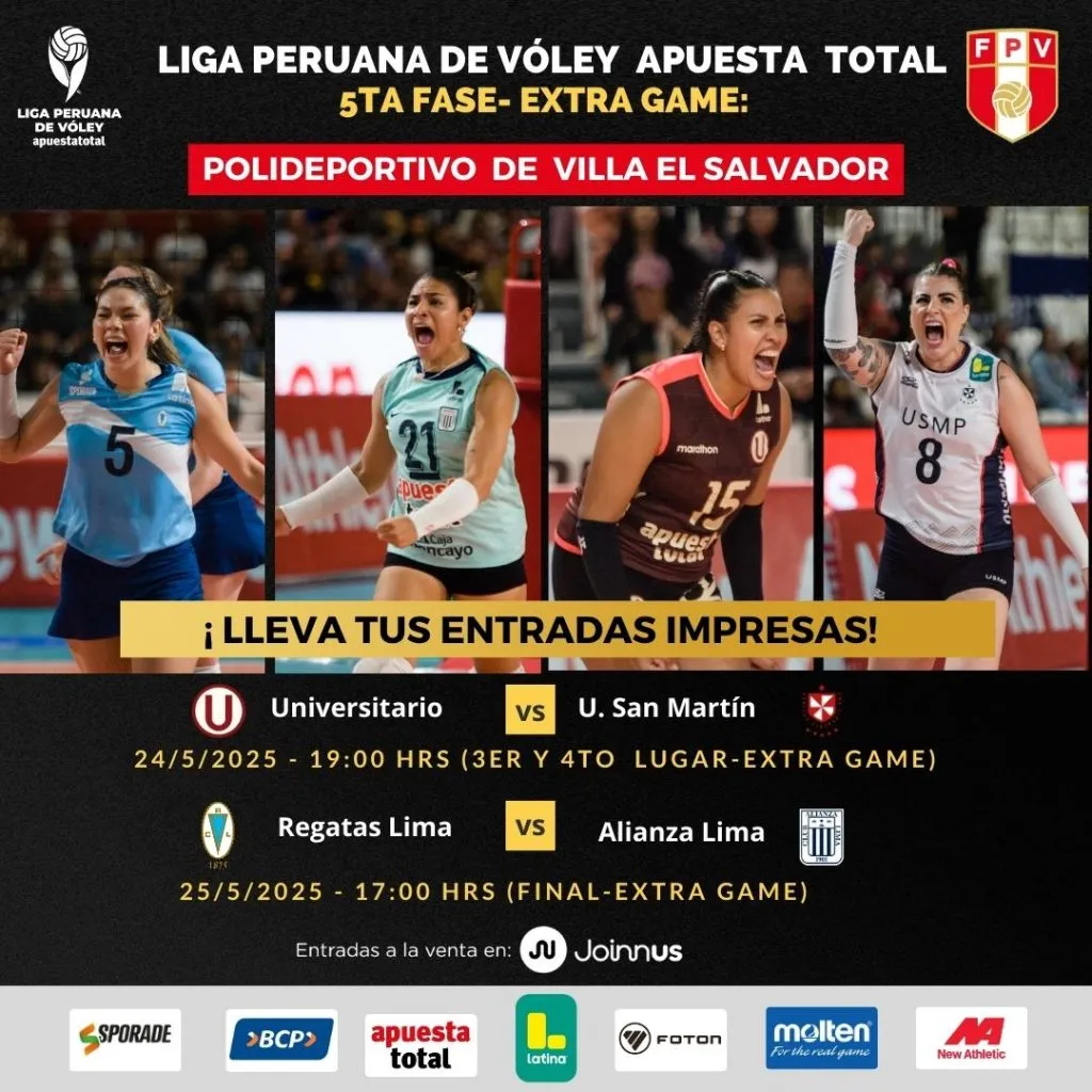 Programación del ‘extra game’ por el tercer lugar (Liga Peruana de Vóley).