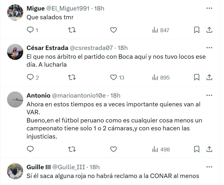 La reacción de Alianza al árbitro ante Libertad. (Foto: Captura X)