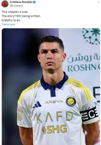 Cristiano Ronaldo y un duro mensaje ¿de adiós a Al Nassr? (X @Cristiano).