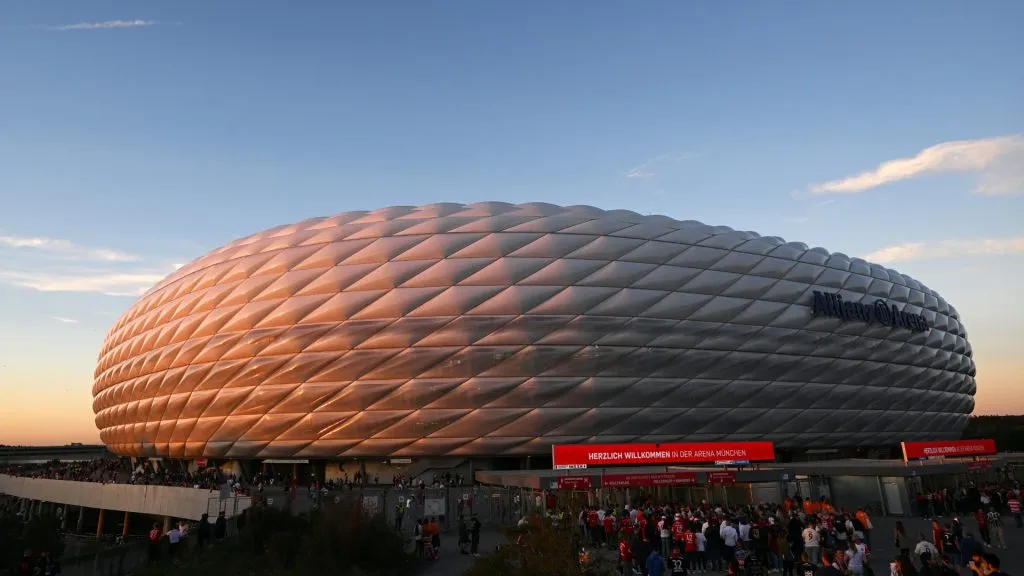 La forma de “bote inflable” del Allianz Arena (Getty Images).