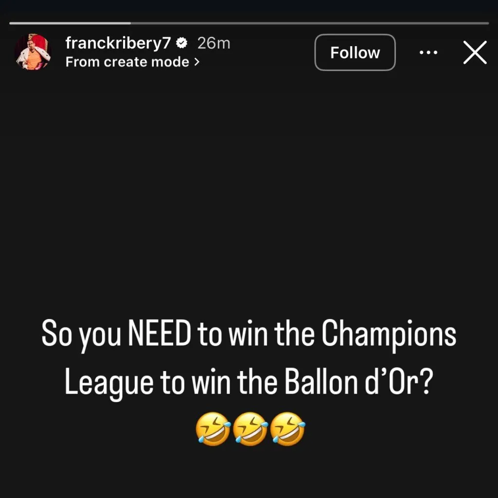La burla de Ribéry a CR7 (Instagram @franckribery7).