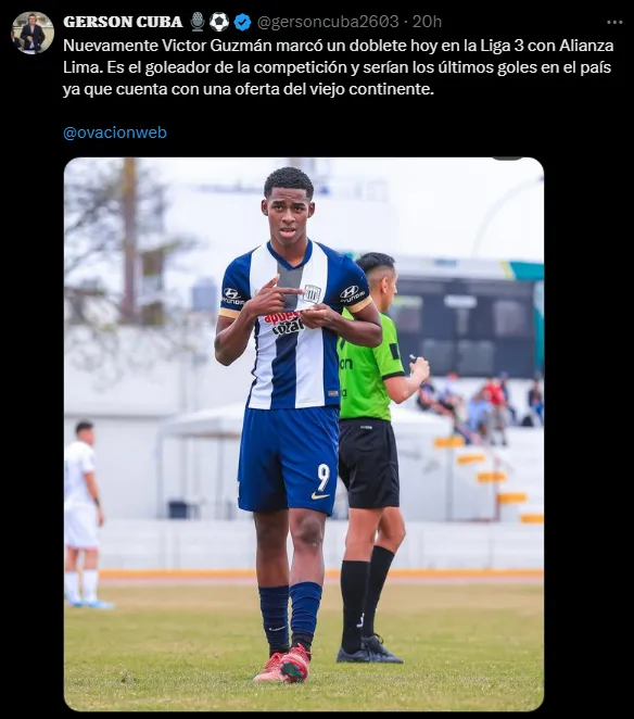 Víctor Guzmán dejaría Alianza Lima (Foto: X).