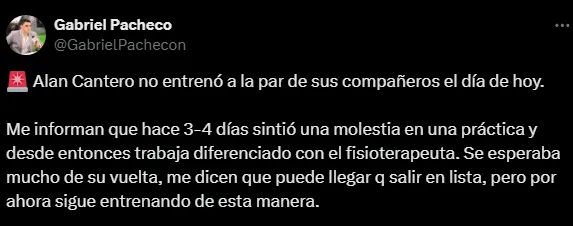 Información sobre Alan Cantero (Foto: X @GabrielPachecon).