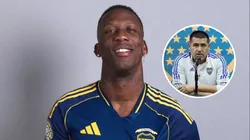 Luis Advíncula y Juan Román Riquelme de Boca Juniors.