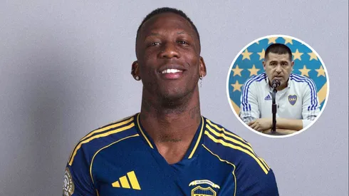 Luis Advíncula y Juan Román Riquelme de Boca Juniors.