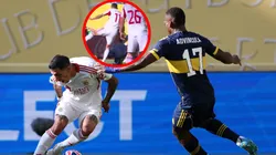 Luis Advíncula y su patada a Ángel Di María.