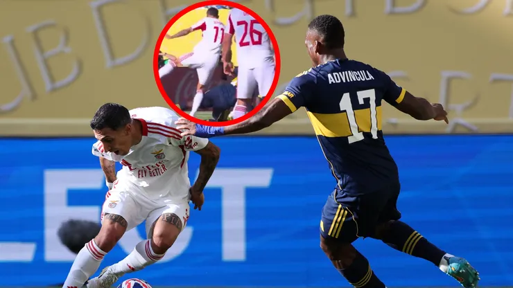 Luis Advíncula y su patada a Ángel Di María.