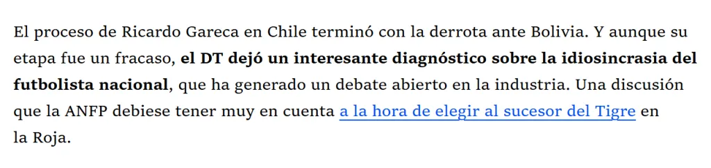 Análisis desde Chile sobre el proceso de Ricardo Gareca (La Tercera).