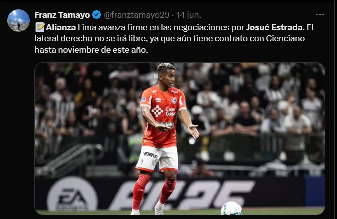 Fuente: @franztamayo29