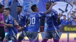 Christian Cueva celebrando en Emelec.