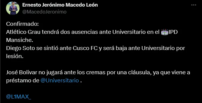 Fuente: @MacedoJeronimo