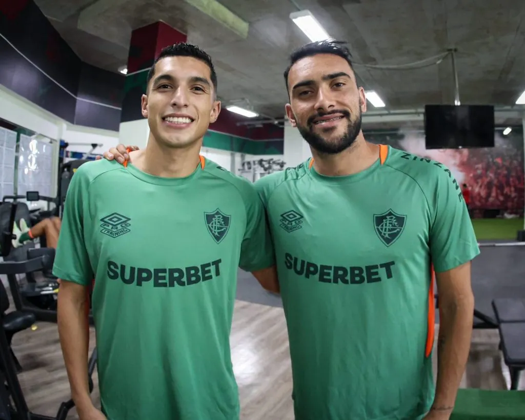 Kevin Serna y Juan Pablo Freytes en Fluminense. (Foto: X).