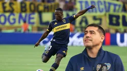 Luis Advíncula y Juan Román Riquelme de Boca Juniors.