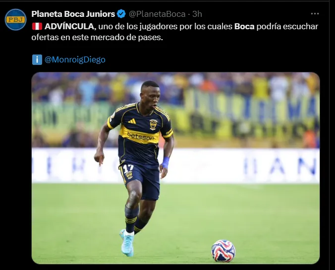 Fuente: @PlanetaBoca