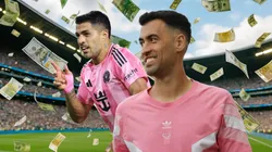 Luis Suárez junto a Sergio Busquets.