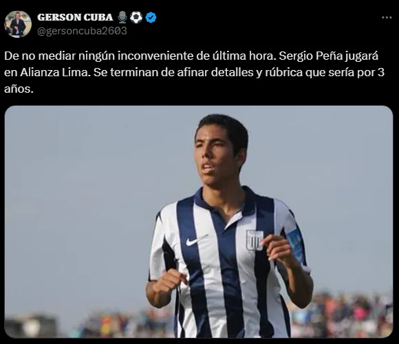 Sergio Peña llega a Alianza Lima (Foto: X).